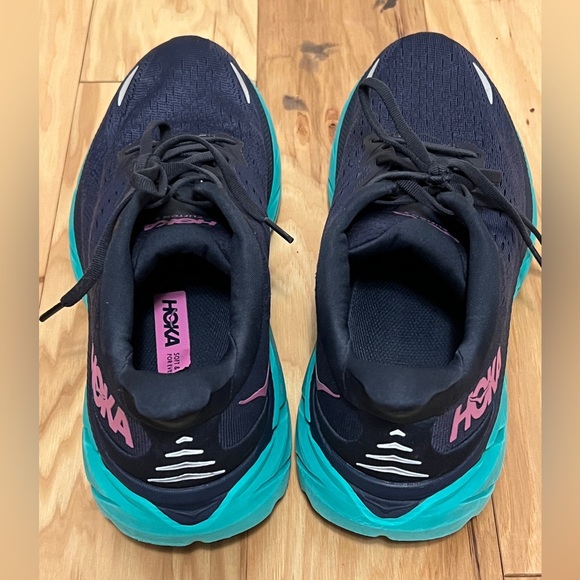 HOKA ONE ONE Clifton 8 Running Shoe Women’s 10 Navy/Teal Outerspace Atlantis - Picture 5 of 12